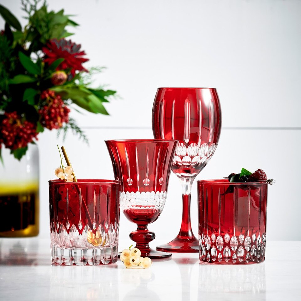 Wilshire JewelCut Red Double OldFashioned Glasses, Set of 4